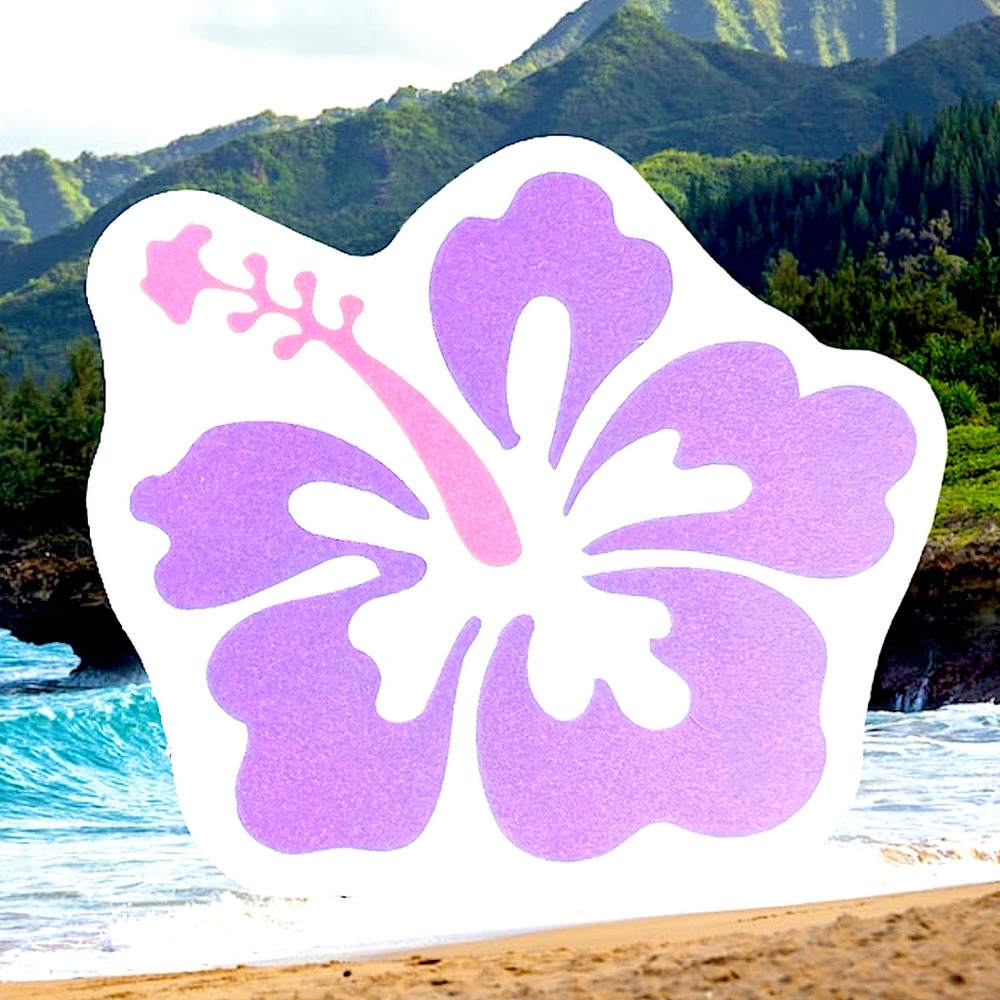 PURPLE Hawaii Aloha State Ohana Shaka Travel 808 Samoan Love Single Sticker